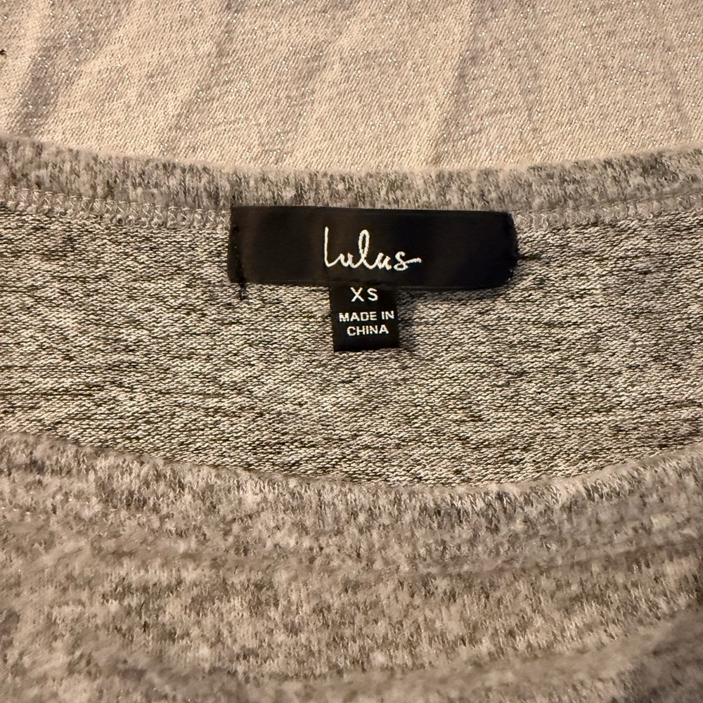 Lulu's Light Heather Gray Knit Jumpsuit